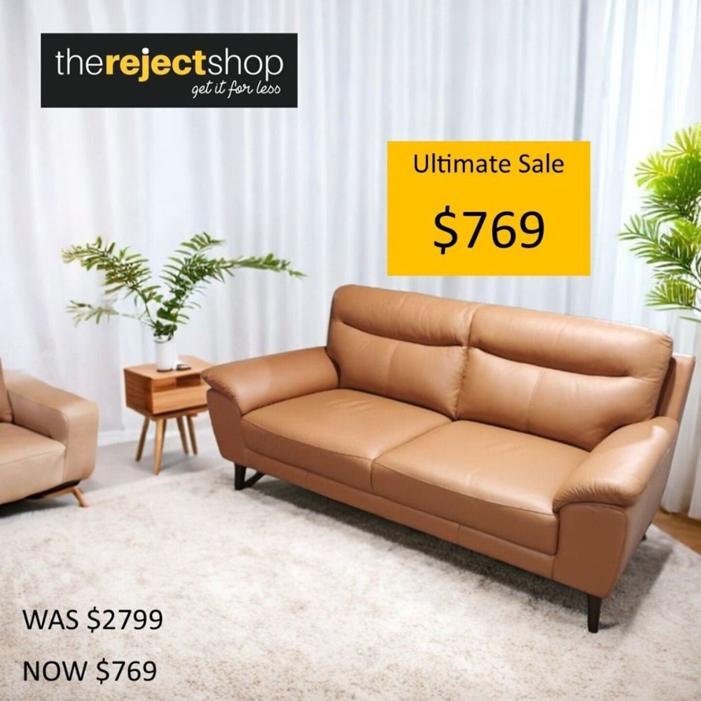 GROSSMAN 3 seater Full Leather Sofa