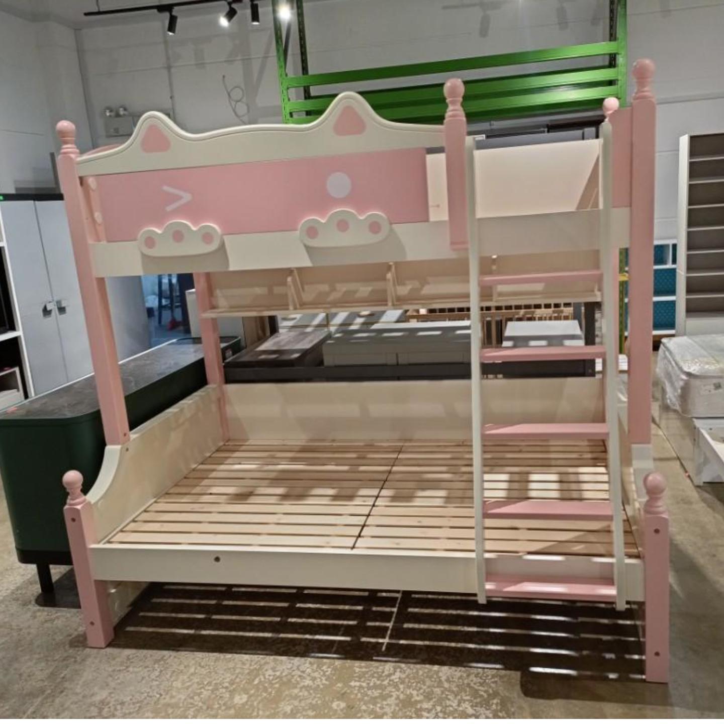 AMIDELA KIDS Bunk Bed in PINK (SINGLE/ UK Small Double)