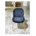 VOLKZ Chair in VELVET Black with GOLD Frame