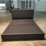 GASTEN II Faux Leather Queen Bedframe in DARK BROWN