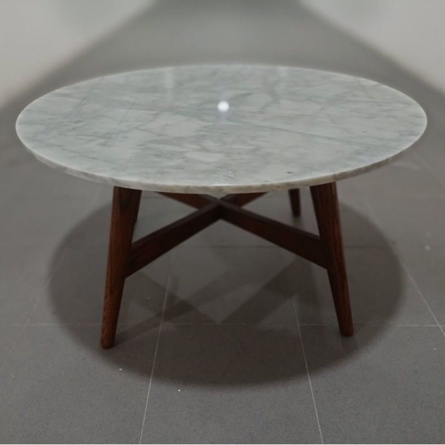 PEARLINA Coffee Table with White Natural Carrra Marble Top