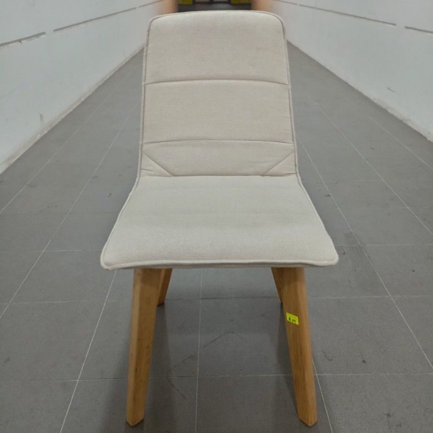 FIRE SALE - RAJAN Dining Chair in OAK with Light Cream Cushion (only piece)