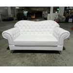 HAMPTON 2 Seater Classical Sofa in WHITE PU
