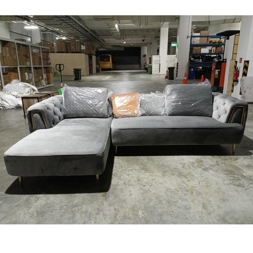 DENERRY L-Shaped Sofa in GREY with Right Chaise
