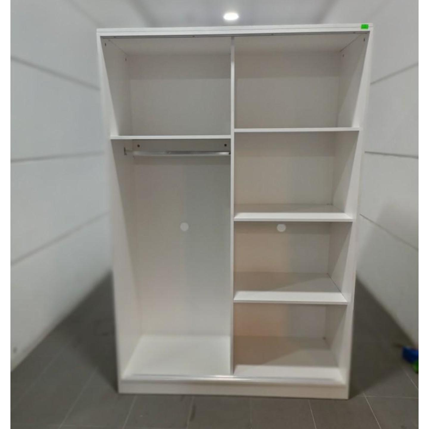 SUBAR 1.2M Wardrobe in WHITE (NO DOORS)