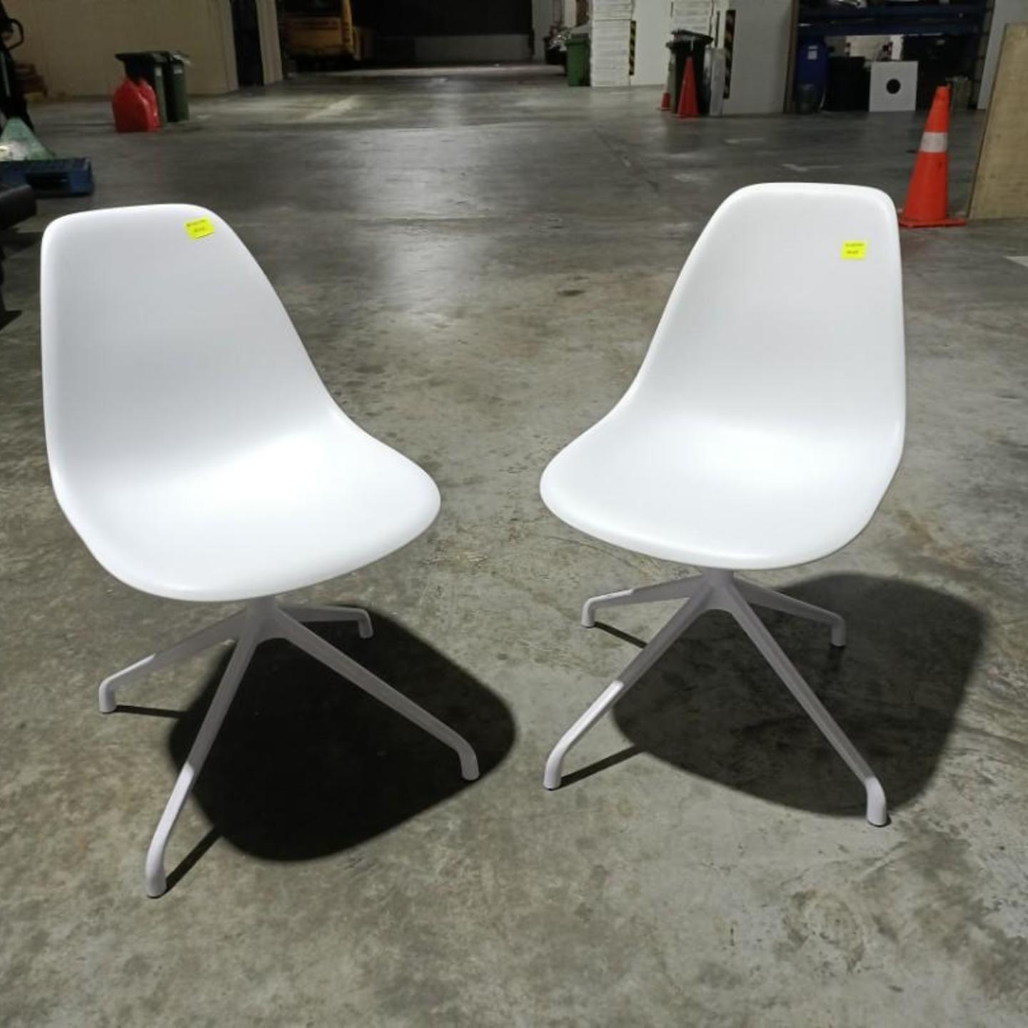 2 x RAYS VOZ Chair with Metal Frame Base in WHITE