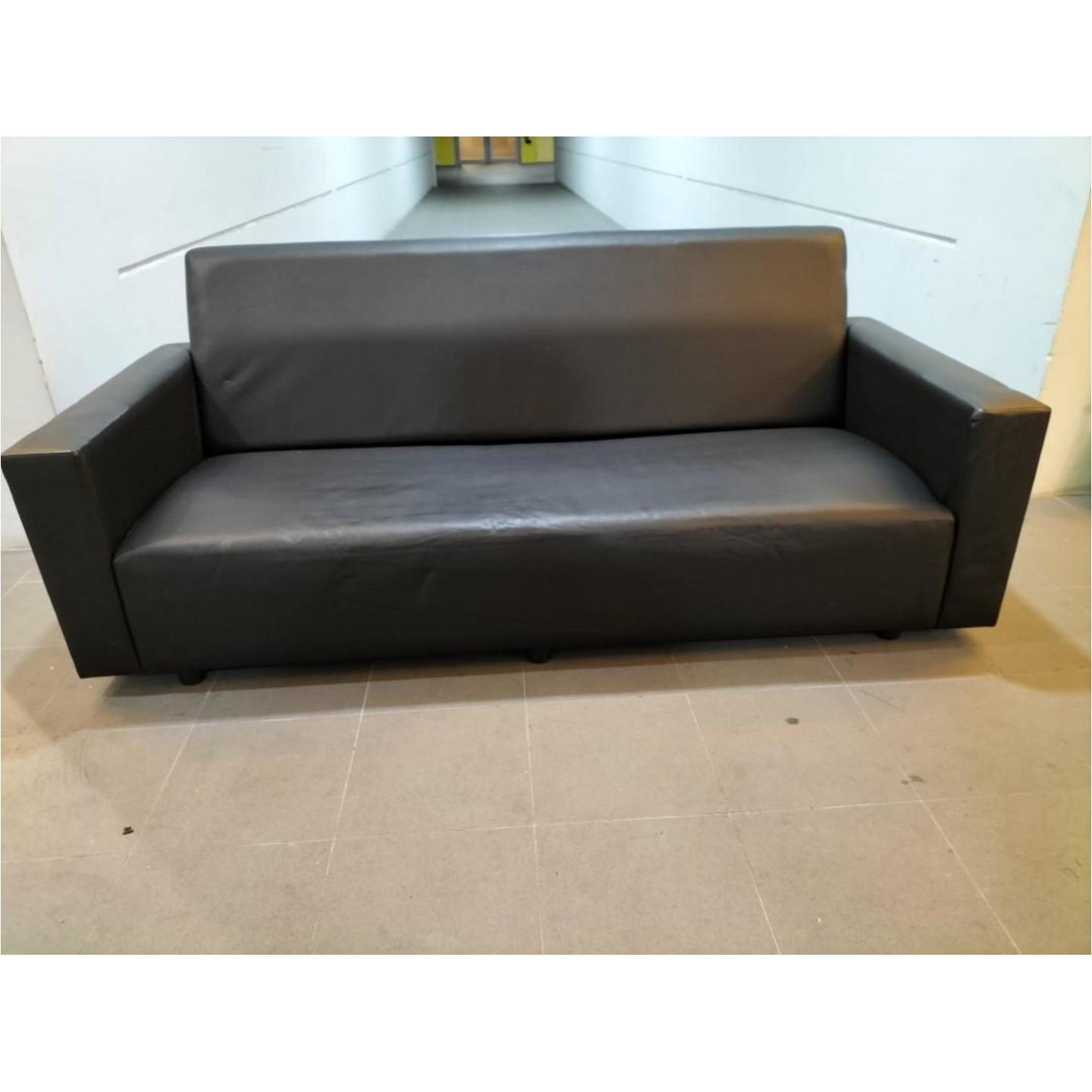 SANDLER 3 Seater Sofa in DARK GREY PVC
