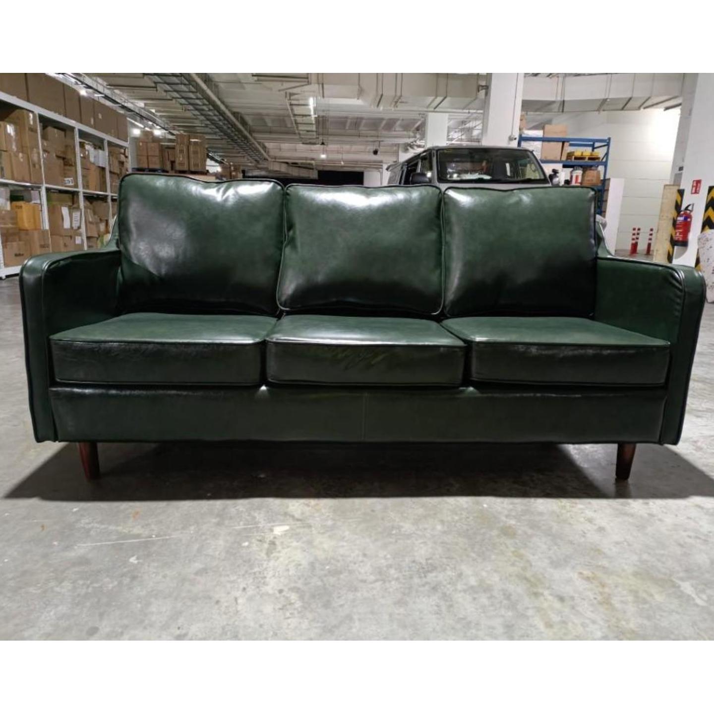 PRE ORDER VALENTE Designer 3 Seater Sofa in EMERALD GREEN PU - Estimated for Delivery by End June 2022