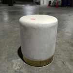 VELVIX Ottoman in GREY VELVET with Gold Base