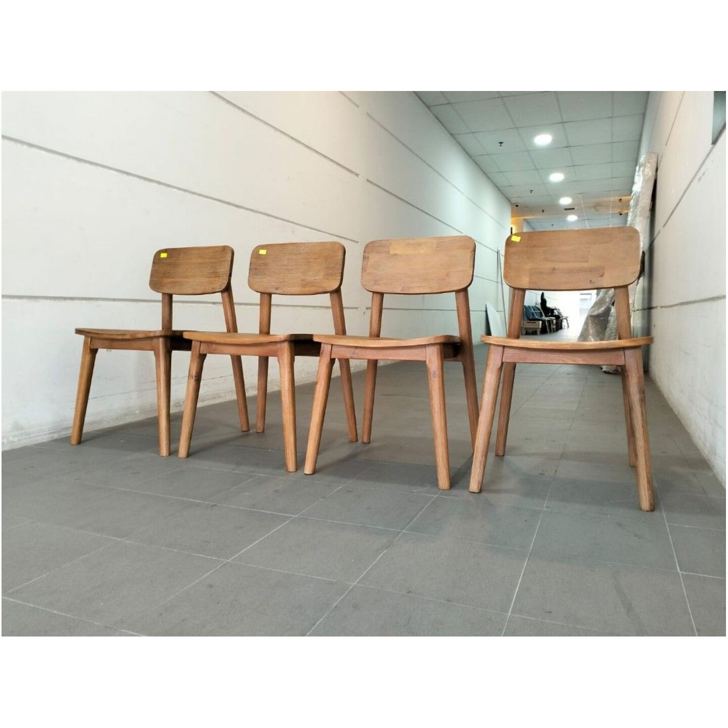 2 x VETTEL ACACIA Wood Dining Chairs