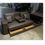 MIKO Storage Sofa Bed in BROWN PU