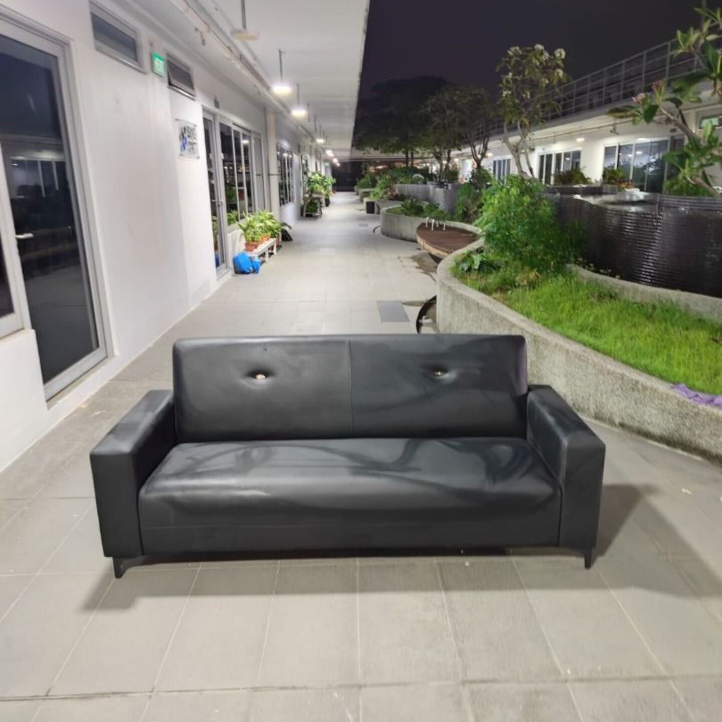 CELENA 3 Seater Sofa in BLACK FAUX LEATHER