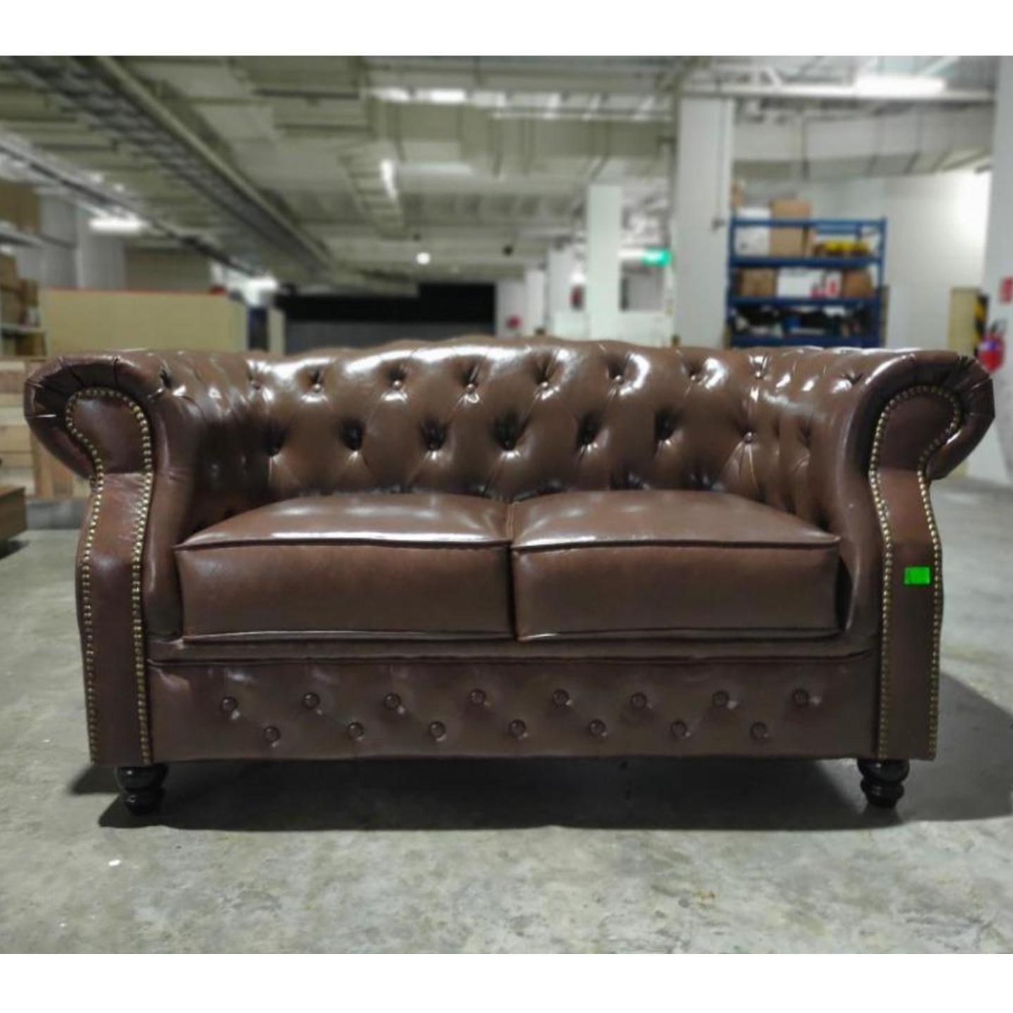 (PRE ORDER) BOTTEVA 2 Seater Chesterfield Sofa in DARK COCO BROWN - Estimated Delivery in End August 2022