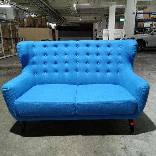 SCAN X-Wingback Designer 2 Seater Sofa in BOOST BLUE Cashmere