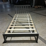 RUZENDA Single Size Wooden Bed Frame in GREY