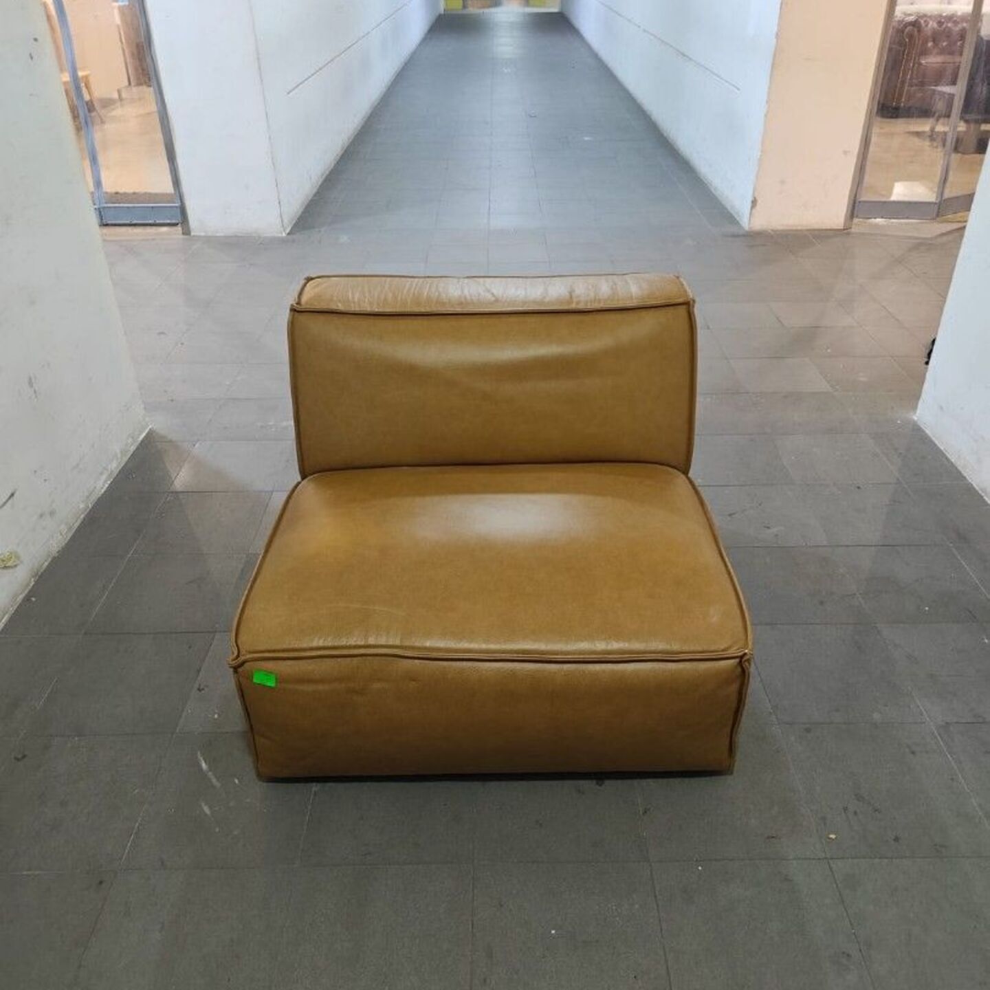 WICKZ Genuine Leather Armless Single Sofa