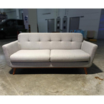 DEMSELLY 3 Seater Sofa in Light Grey Fabric