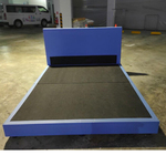 GASTEN II Faux Leather Queen Bed frame in BLUE