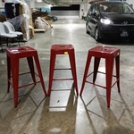 3 x DENVER Metal Counter Stools in RED