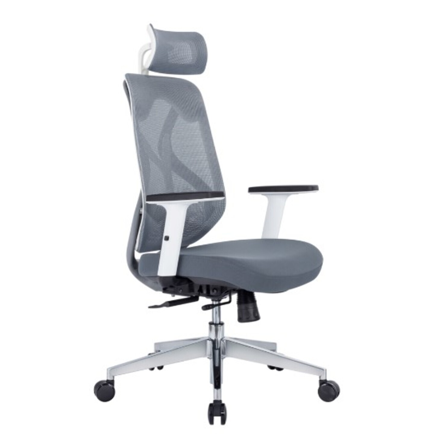 ergon mesh white chair with white cushion