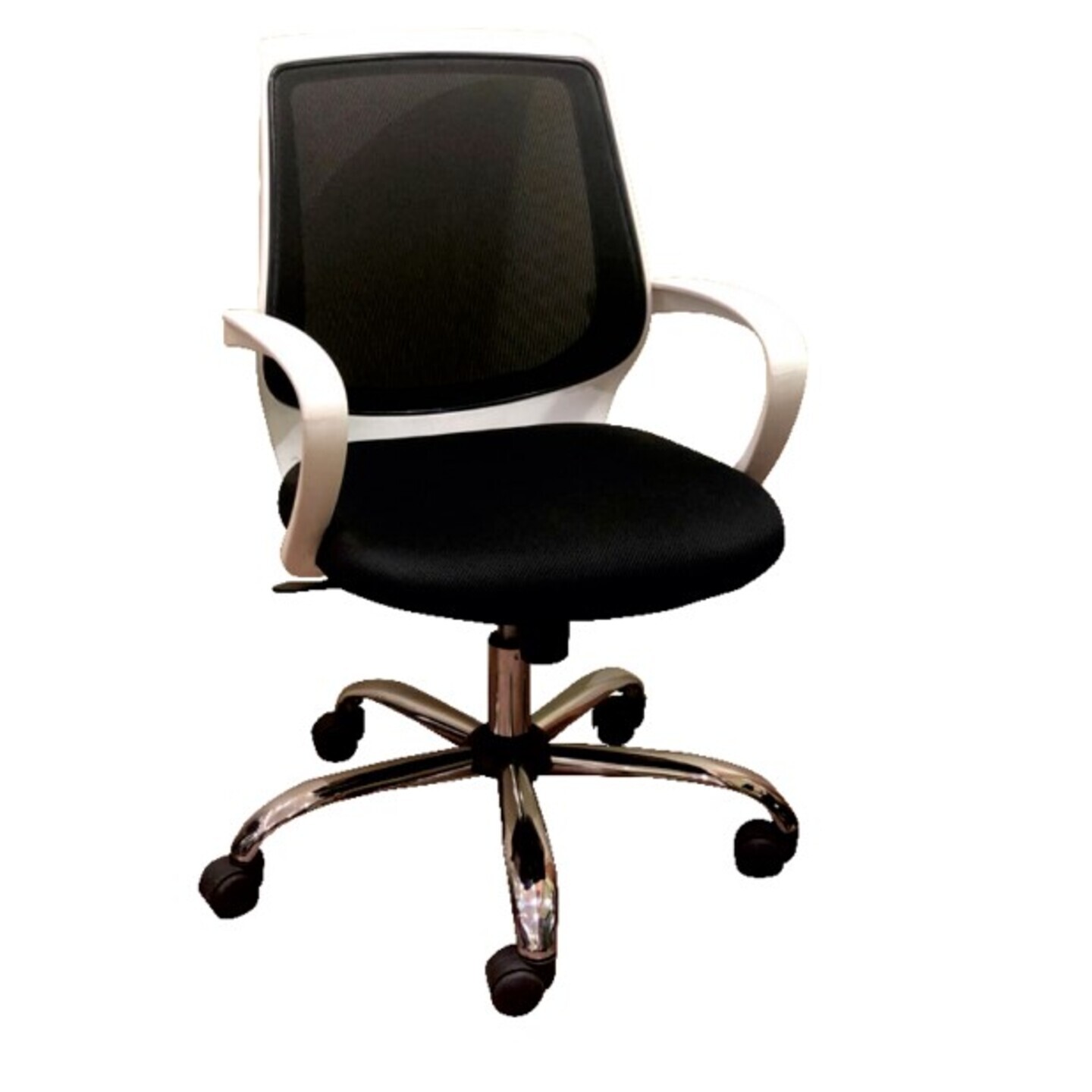 Leo white mesh back chair