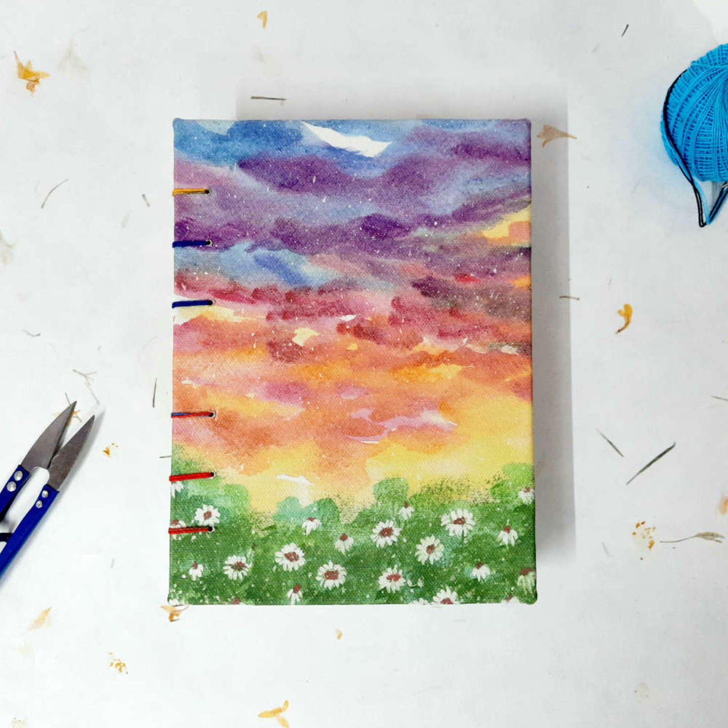 Canvas Notebook - A5 - Floral Field by Mishika Chauhan