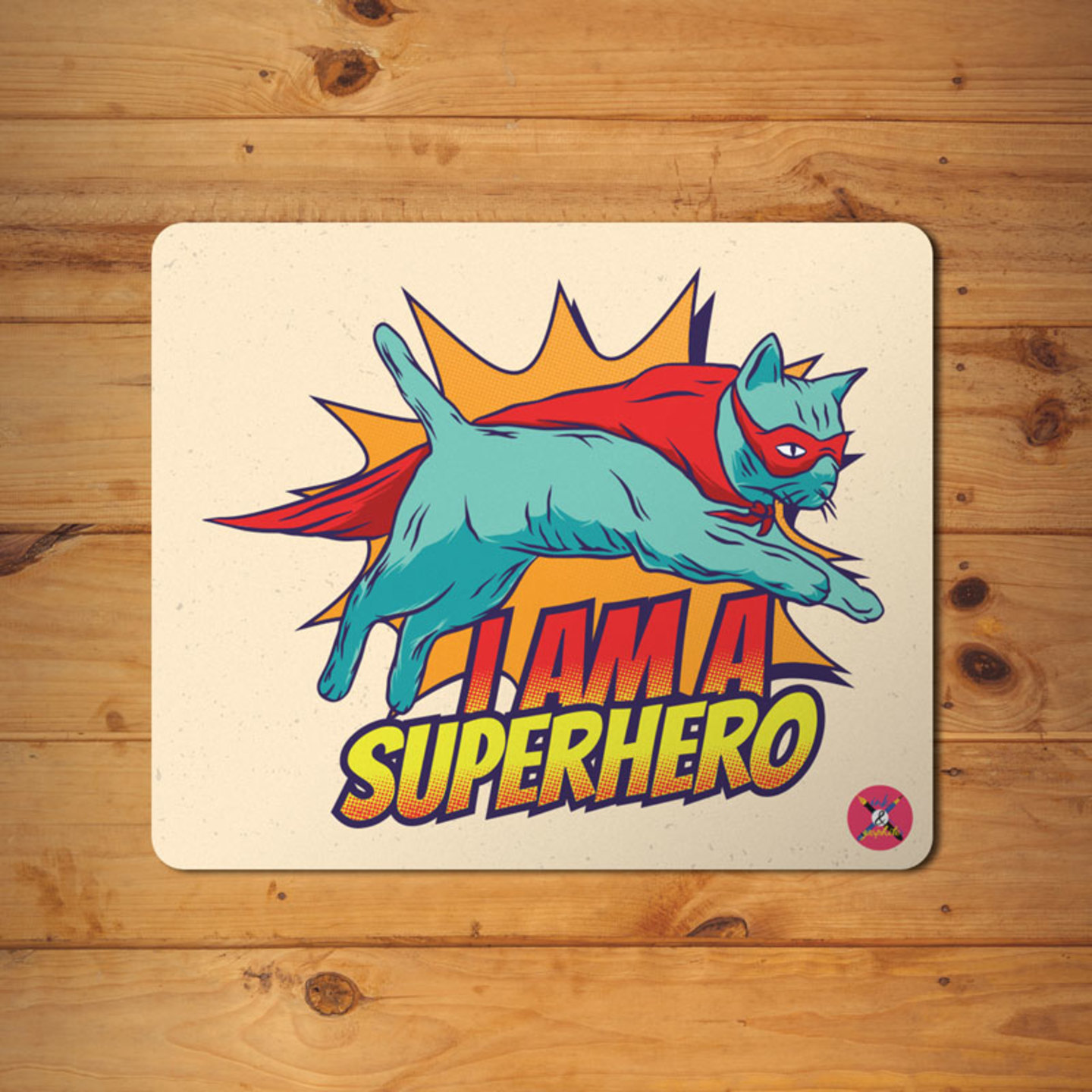 Ink and Graphite - Superhero Cat Mouse Pad