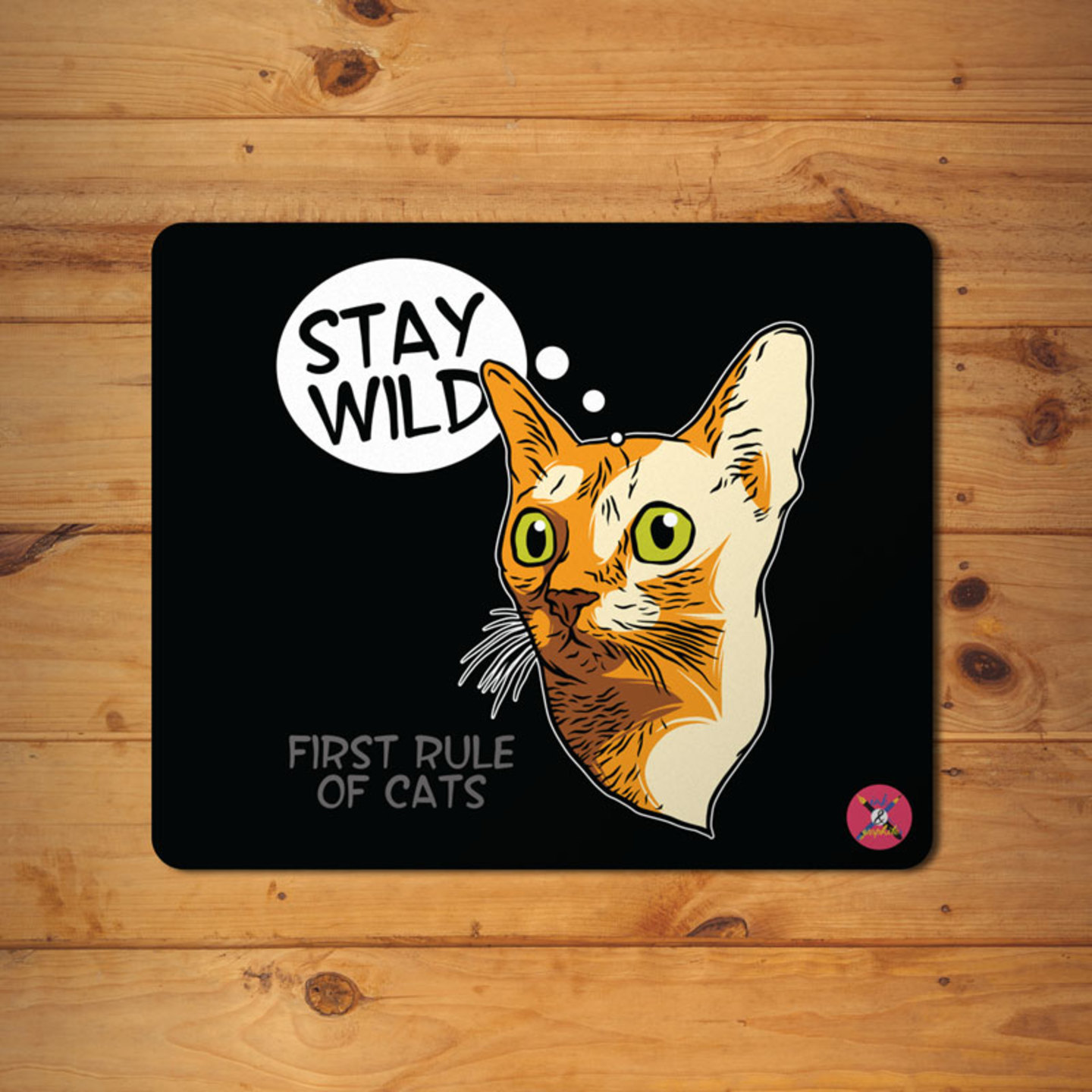 Ink and Graphite - Wild Cat Mouse Pad
