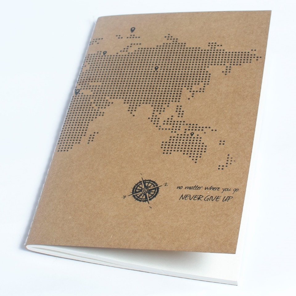 Never Give Up Kraft Notebook
