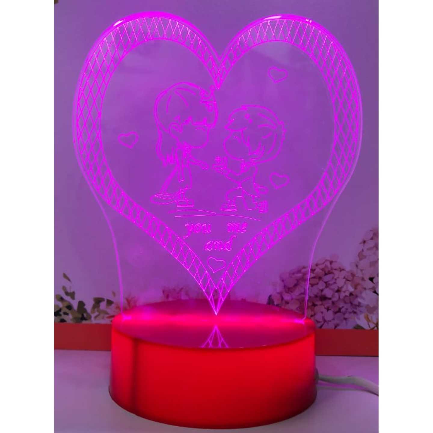 heart shape led 3d frame