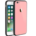 Apple iPhone 6 Back Case Cover Luxurious Toughened Glass Back Case with Shockproof TPU Bumper Apple iPhone 6 (Light Pink Glass)