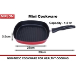Nirlon Non-Stick Aluminium Grill Pan 22.5cm, Black (GP_22.5)