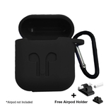 Silicone Shock Proof Protection Sleeve Skin Carrying Bag Box Cover Case for Apple AirPods Wireless Headset Earphone (Black)