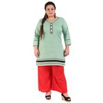 Green Colour Straight Khadi Kurti