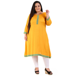Yellow Colour Straight Rayon Kurti
