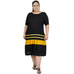 Black & Yellow Colour Rayon Dress