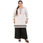 Grey Colour Straight Khadi Kurti