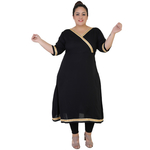 Black Colour Angrakha Rayon Kurti