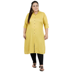 Khaki Colour Straight Rayon Kurti