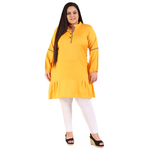 Yellow Colour Straight Rayon Kurti