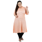 Light Orange Colour Straight Rayon Kurti