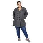 Dark Grey Colour Short Woolen Coat