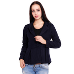 Dark Blue Colour Short Woolen Coat