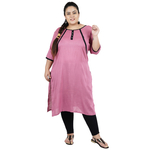 Pink Colour Straight Rayon Feeding Kurti