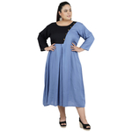 Grey & Black Colour Rayon Dress