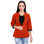 Orange Colour Short Woolen Coat