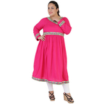 Pink Colour Angrakha Rayon Kurti
