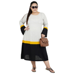 Grey & Black Colour Cotton Dress