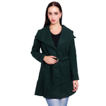Bottle Green Colour Long Woolen Coat