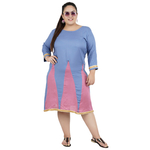 Grey & Pink Colour Rayon Dress